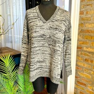 Sweet Romeo V Neck Grey Sweater
